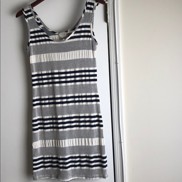Navy and white striped sleeveless dress - Picture 3 of 4
